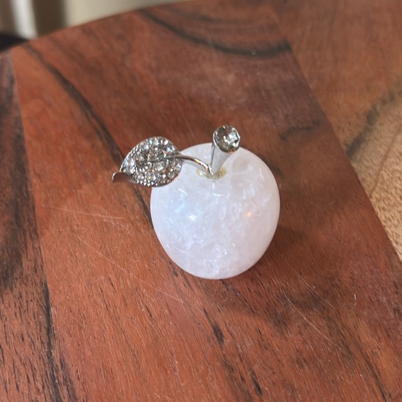 Clear Quartz Stemmed Apple - Picture 6 of 6